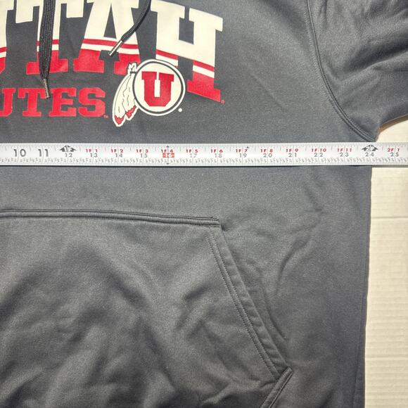 Under Armour Utah Utes Hoodie Loose Large Black Big Front Pocket - Picture 5 of 10